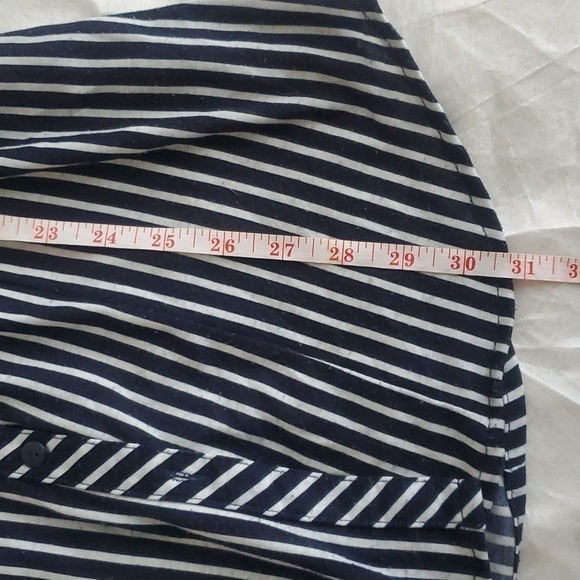 Eclipse Black and White Stipped Knit Belted Button Down Shirt Dress Size Medium - Picture 11 of 12